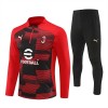 Sudadera De Entrenamiento AC Milan Cremallera De Cuarto 2024-25 Roja - Hombre